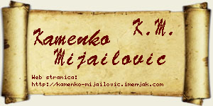 Kamenko Mijailović vizit kartica